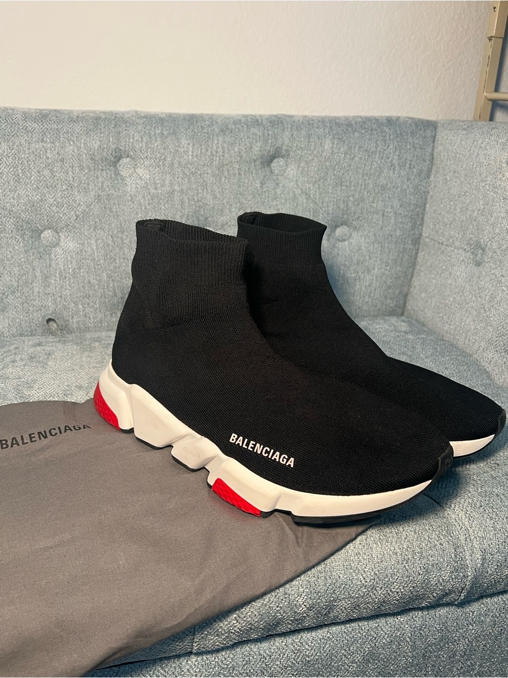 Balenciaga Speed Trainer Mid’ Black Red sneakers